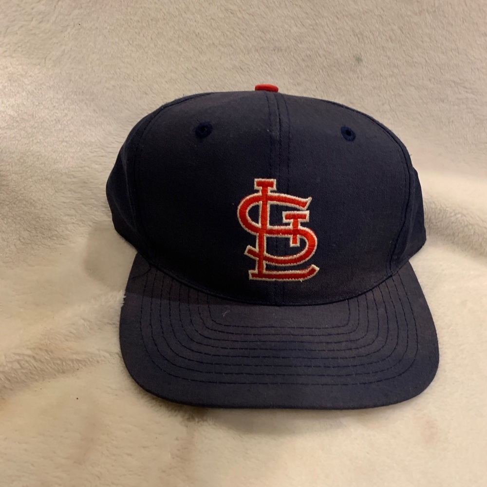 VINTAGE St Louis Cardinals Hat Cap Snap Back Blue Red Baseball Mens 90s